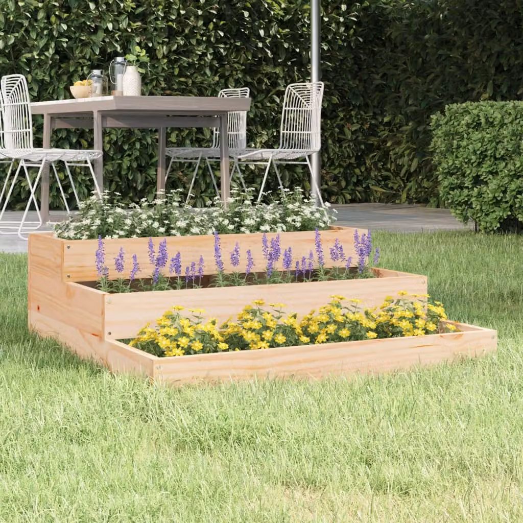 Fioriera vidaXL in legno di pino marrone L/P/H: 78 x 78 x 27 cm