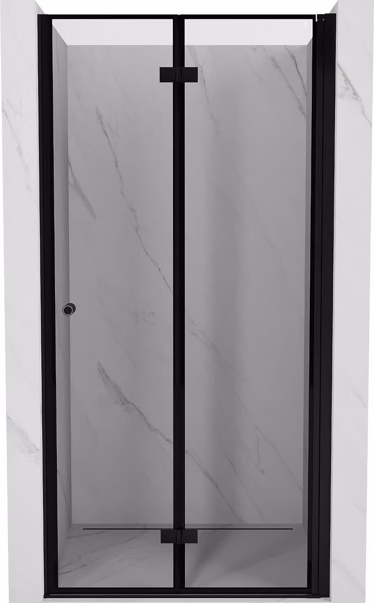 Mexen Mist-F porta doccia pieghevole destra 85 cm, cornice nera, nero - 8A6-085-000-70-70-P