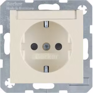 Berker 41498982 Presa SCHUKO con campo di etichettatura, bianco lucido, Berker S.1