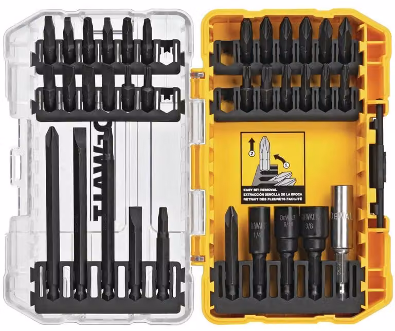 Accessori per avvitatore a percussione DEWALT DW2153, set da 34 pezzi.