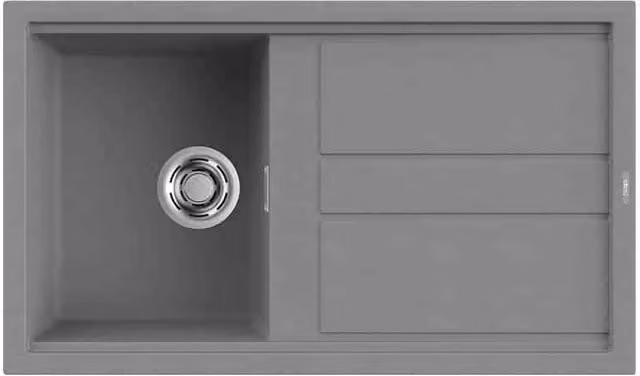 Lavello Elleci Incasso 1 vasca 86x51 Best 400 Metaltek Grigio Titanium LMB40073