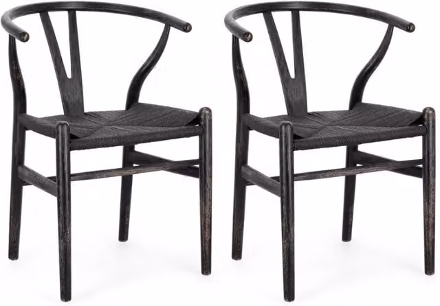 Set 2 Sedie 50x41x77 cm Artas in Legno Nero