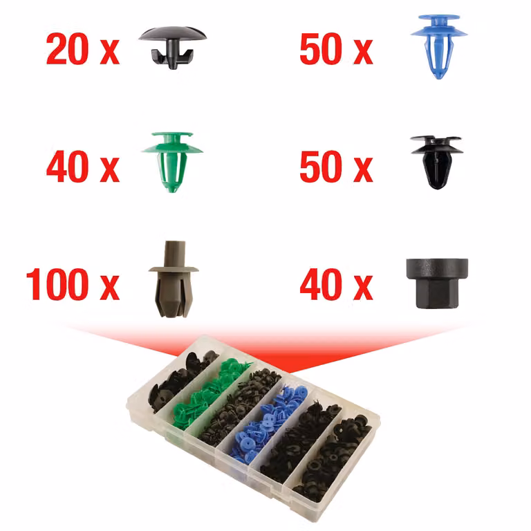 KS TOOLS Set di clip di fissaggio per Opel 300 pezzi - 420.0600