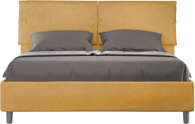 Letto imbottito Matrimoniale 160x200 cm Sleeper - Senza rete,Microfibra,Ocra