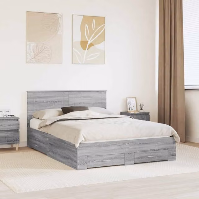 Struttura del letto Sonoma grigio 160 x 200 cm 3408243