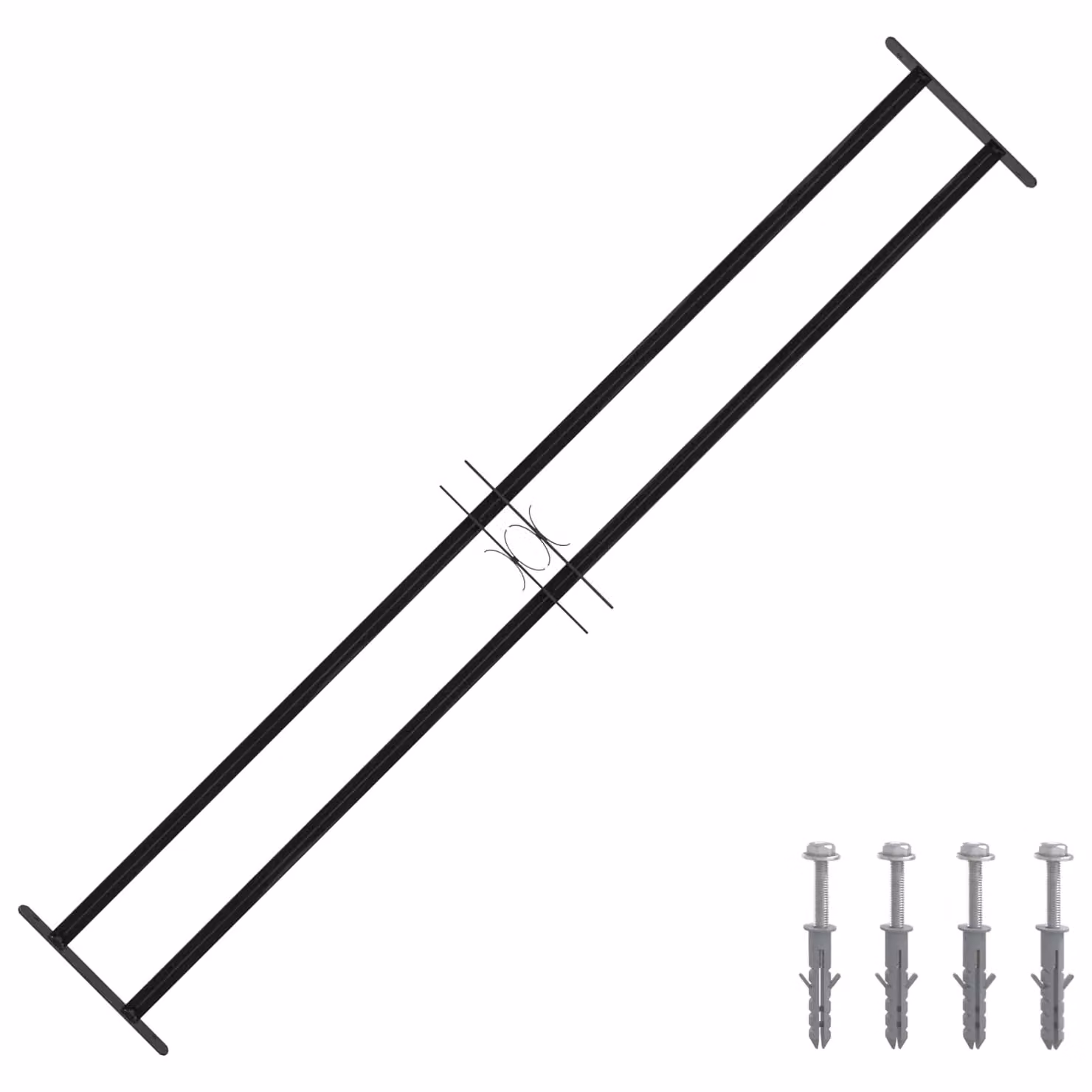 Griglia di sicurezza per finestra vidaXL in acciaio zincato nero L: 176 cm, H: 30 cm