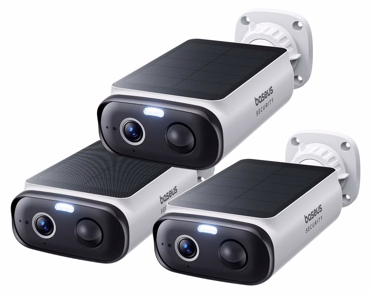 Telecamera di sicurezza Baseus S1 Lite 3-Cam, per uso esterno, con alimentazione solare, batteria, Wi-Fi, grado di protezione IP67