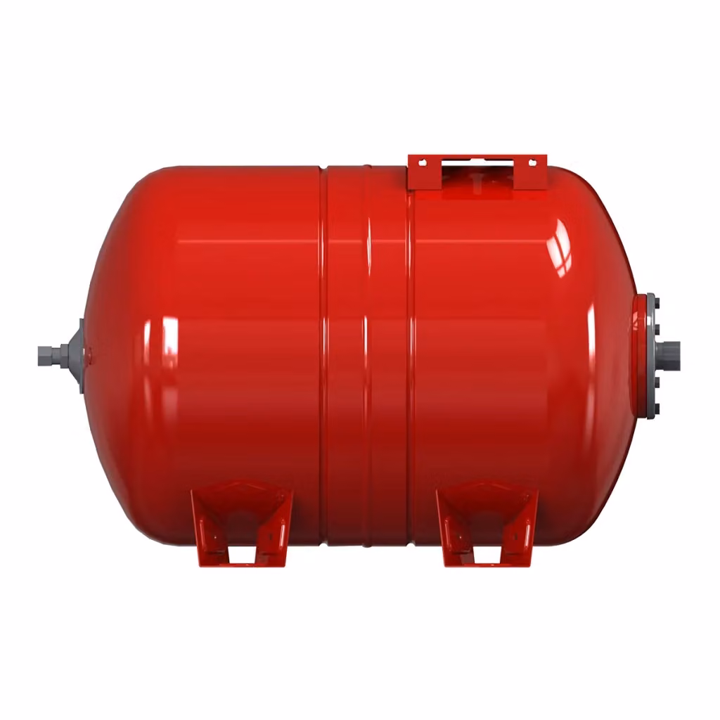 Vaso di Espansione Orizzontale Varem Maxivarem Ls Ce in Smalto Rosso da 50 L con Raccordo 1 – 2