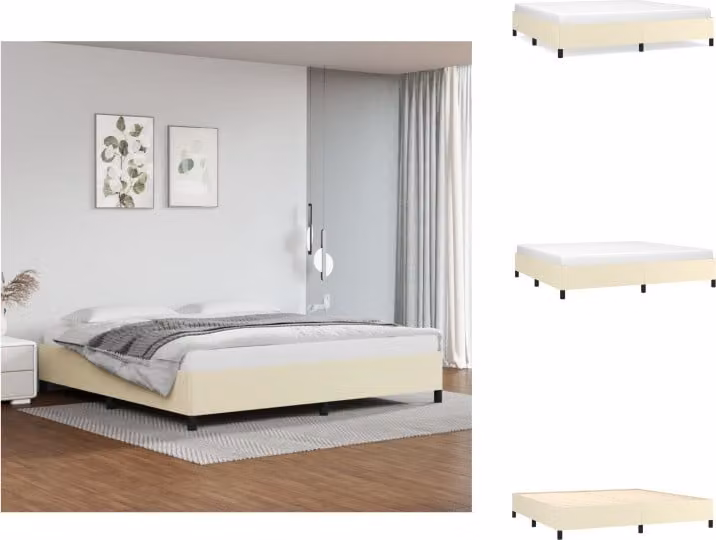 vidaXL Struttura letto crema 200x200 cm in Pelle finta - Letti e strutture letto