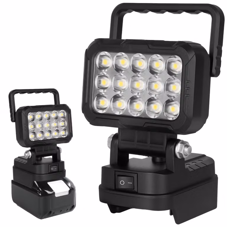 Lampada da lavoro a LED wireless, 45W, 3400LM, con 2 porte USB, ideale per campeggio e riparazioni auto