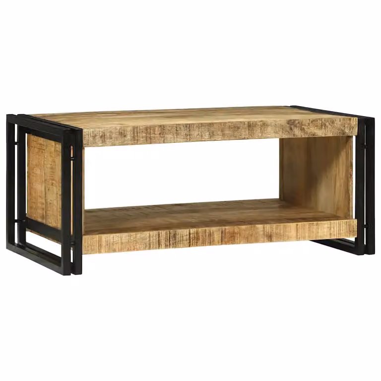Tavolino da salotto vidaXL in legno di mango massello marrone L: 90 cm, P: 50 cm, H: 38 cm