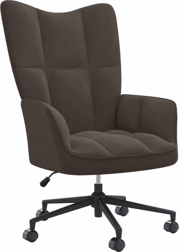 Sedia Relax Grigio Scuro in Velluto