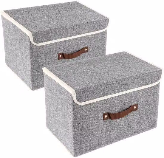 Set da 2 pezzi composto da contenitori semplici da 38×25×25 cm, contenitori vari, sacchetti portaoggetti per la casa, sacchetti portaoggetti per la camera da letto