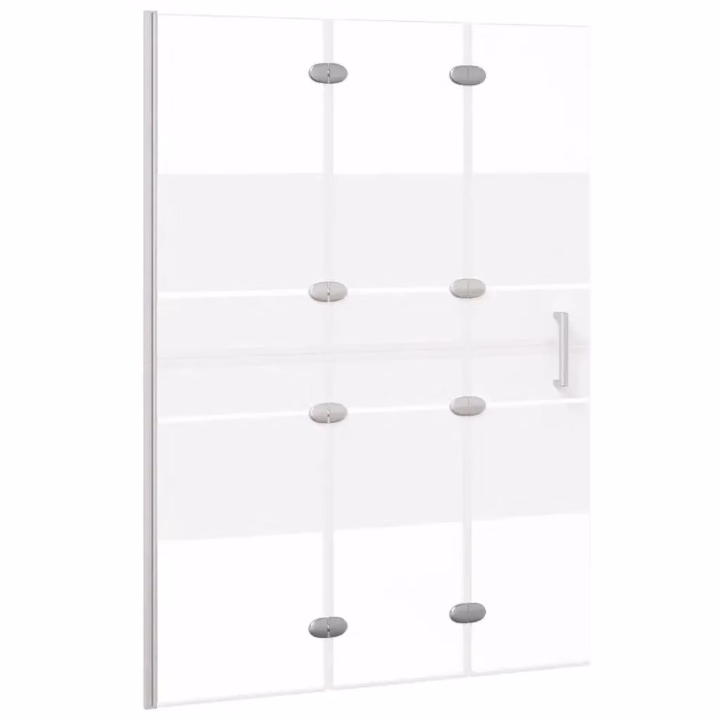 Pannello doccia pieghevole in vetro trasparente con profili bianchi vidaXL L: 100 cm, H: 140 cm – 2