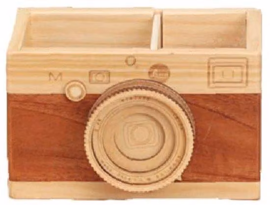 Organizzatore da scrivania in legno con 2 scomparti, resistente, in stile scandinavo, con portapenne