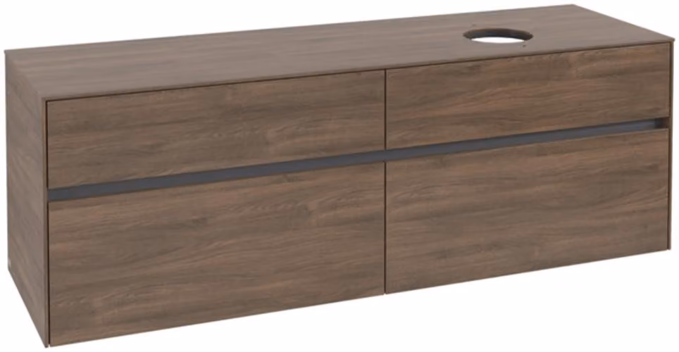Villeroy & Boch Collaro Meuble sous-lavabo, lavabo à droite, 4 tiroirs, montage mural, 1600x548x500mm, C05100VH, C05100VH