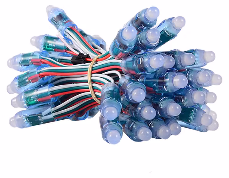Catena di luci LED pixel WS2811, 50 LED, alimentazione 5V DC, RGB, lunghezza 4 metri, impermeabile IP68