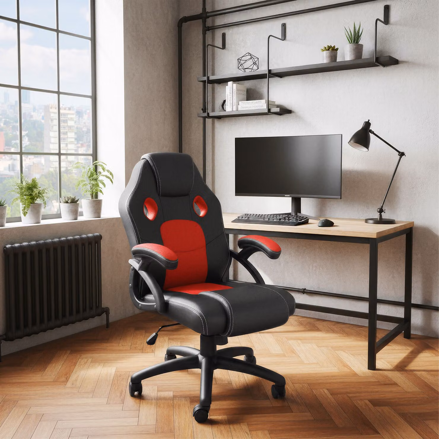 Sedia da gioco racing Mike tectake nero e rosso – 3