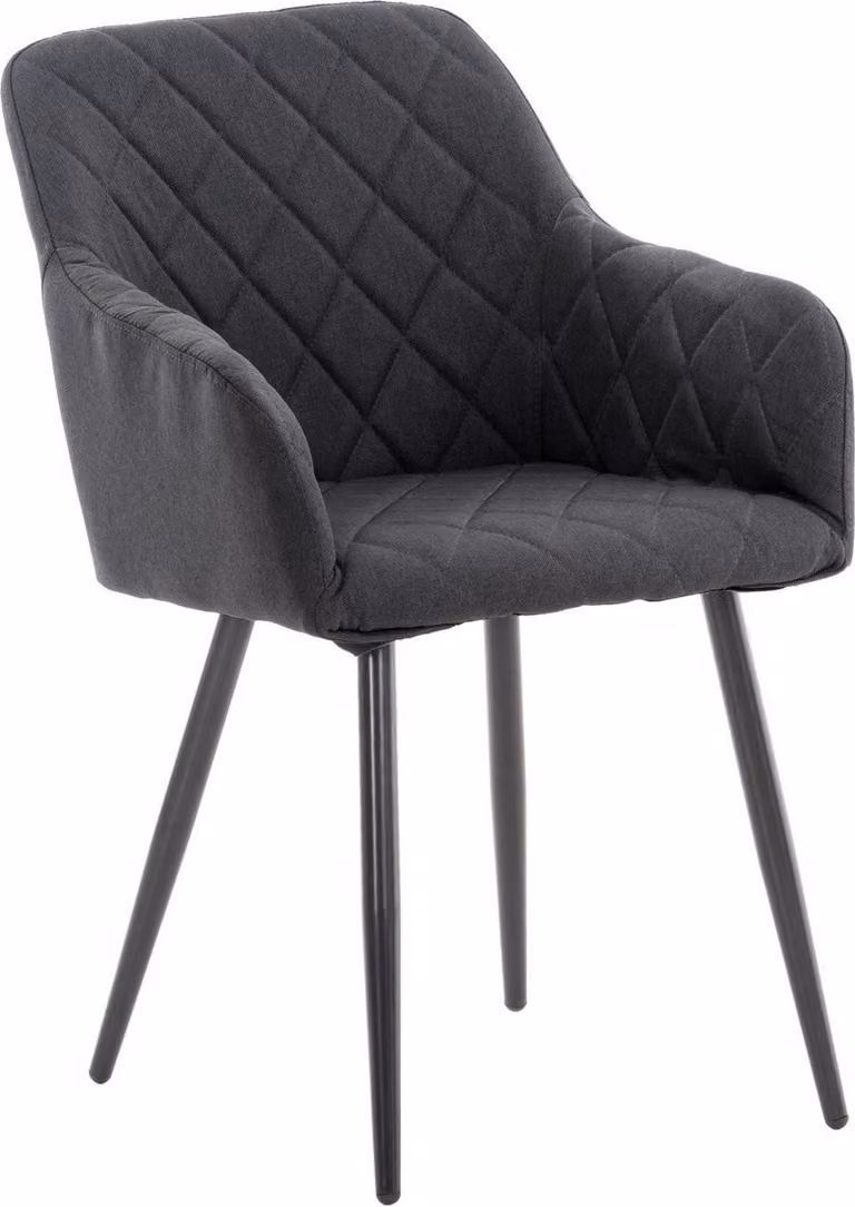 Sedia da pranzo - seduta confortevole - seduta laccata per un comfort duraturo | Materiale: tessuto. Colore: nero