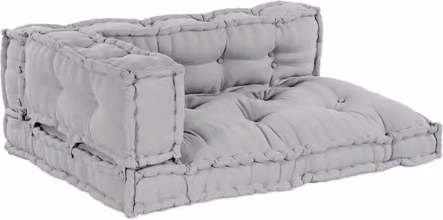 Cuscino per Divano 3 pz-Set di 3 Cuscini per Sofa Grigio Tessuto