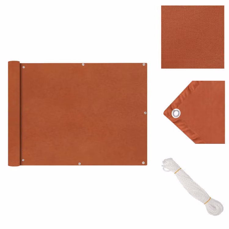 vidaXL Schermo privacy per balcone in tessuto Oxford 90x600 cm rosso terracotta - Ombrelloni e tende da sole