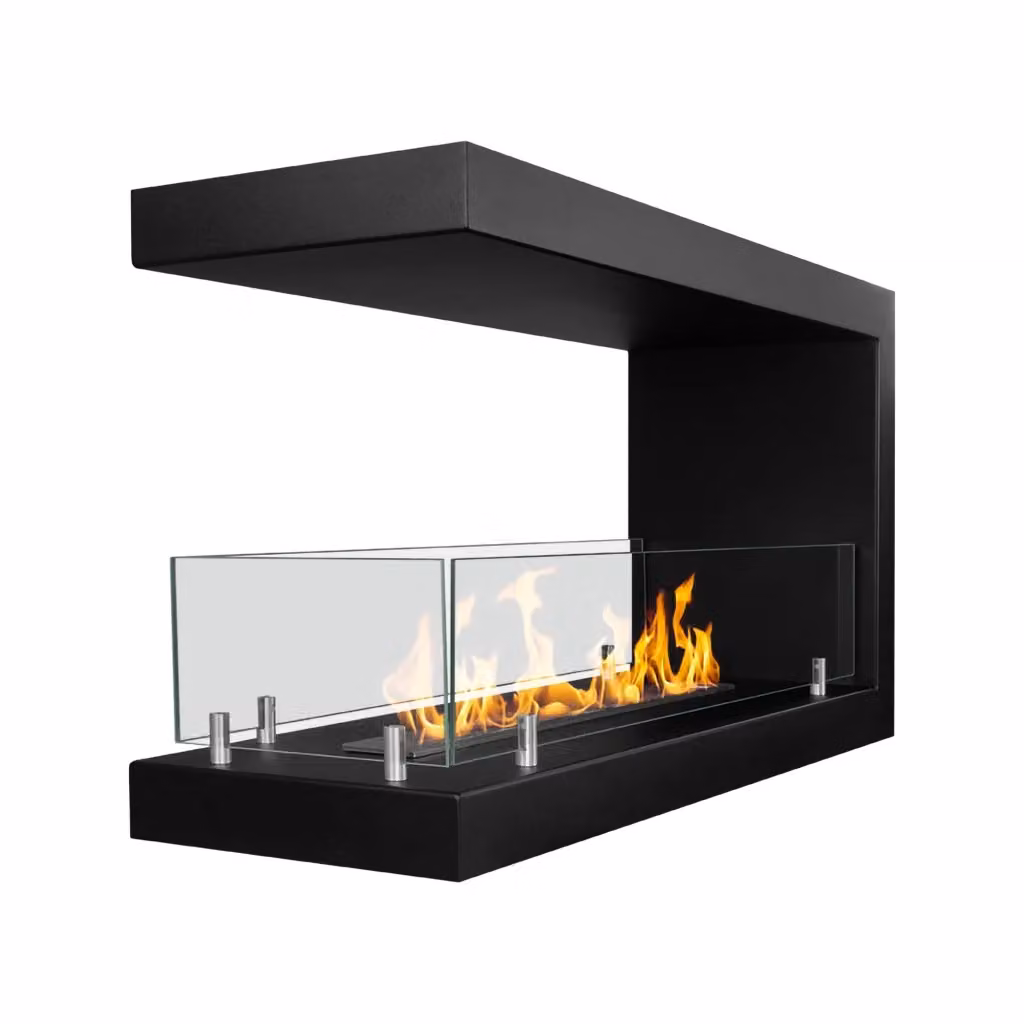 Caminetto a bioetanolo Bassano DMORA colore nero L: 90 cm, P: 30 cm, H: 50 cm, capacità 1,5 lt – 2