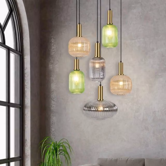 LÚZETE - LÁMPARA DE TECHO 6 LUCES TULIPAS COMBINADAS Ø70 E27 SHELBY