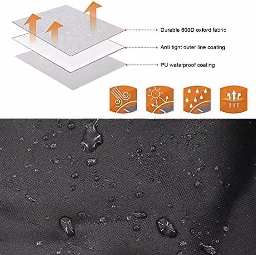 Copertura di ricambio per tenda parasole Bimini – Pieghevole – Impermeabile – Tessuto Oxford – Protezione UV – Design compatto – Telo parasole per barca