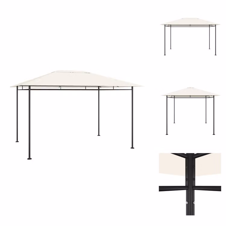 vidaXL Gazebo 384x281x270 cm Crema 180 g/m² - Gazebo e tende per feste