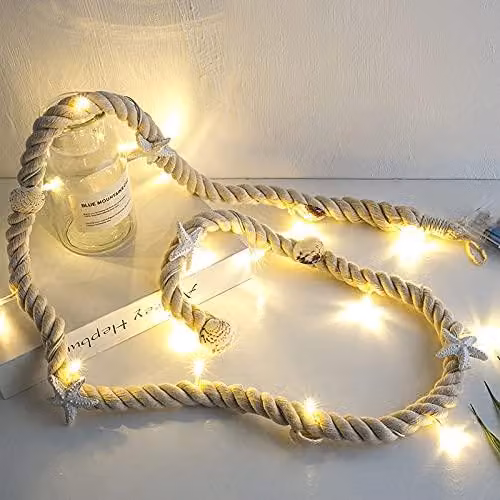 Catena luminosa a LED con 15 luci, a tema marittimo, lunghezza 150 cm