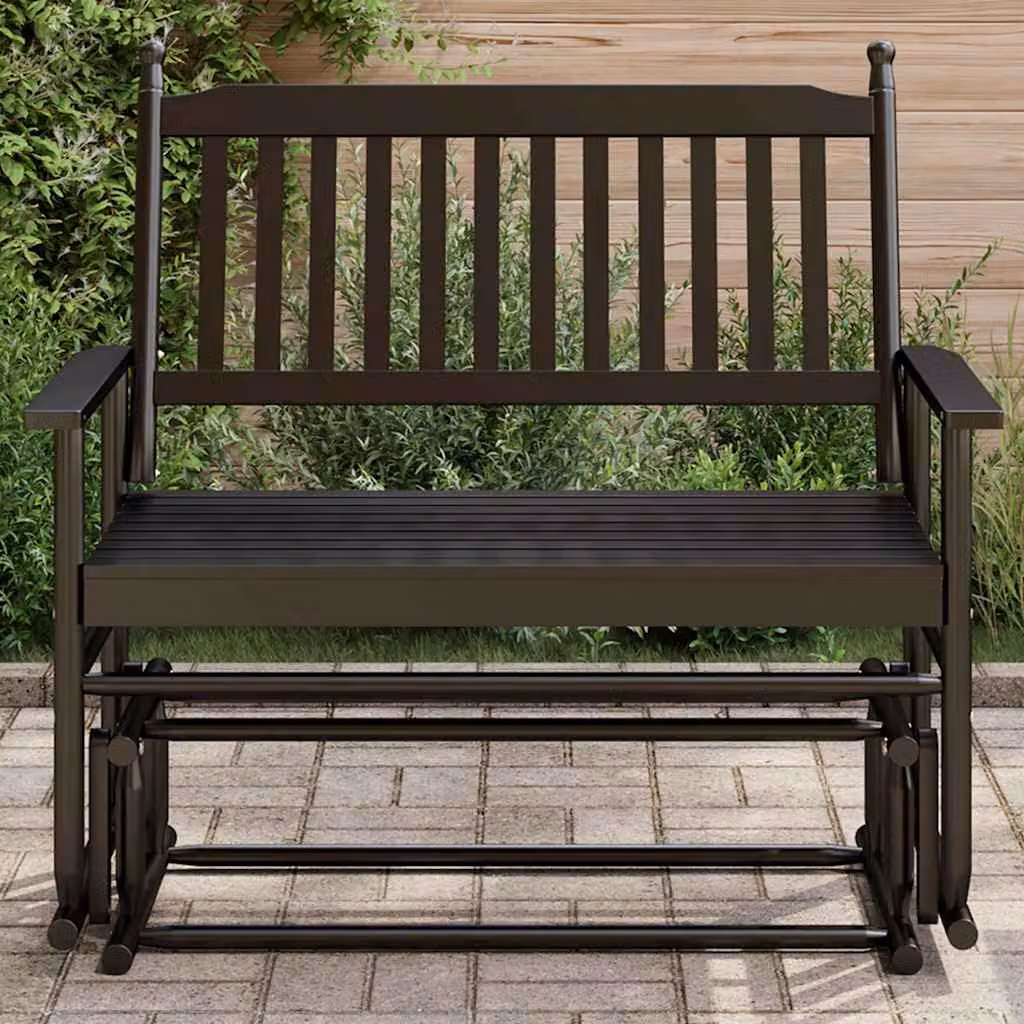 Panca a Dondolo vidaXL in Legno di Pioppo Nero per Giardino e Terrazzo L: 118 cm, P: 70 cm, H: 104,5 cm