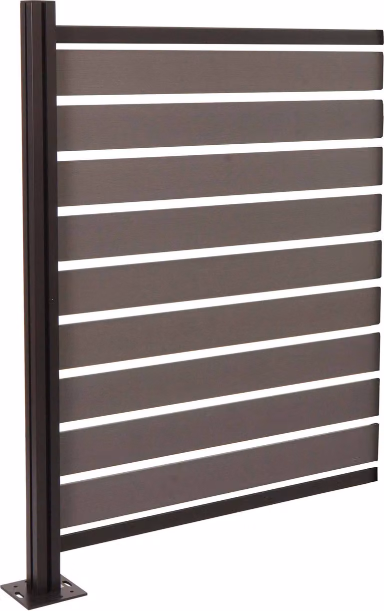 Recinzione per cassonetti in alluminio HWC-K57, elemento di prolungamento del rivestimento dei cassonetti, aspetto legno estensibile 130x100x6cm ~ grigio