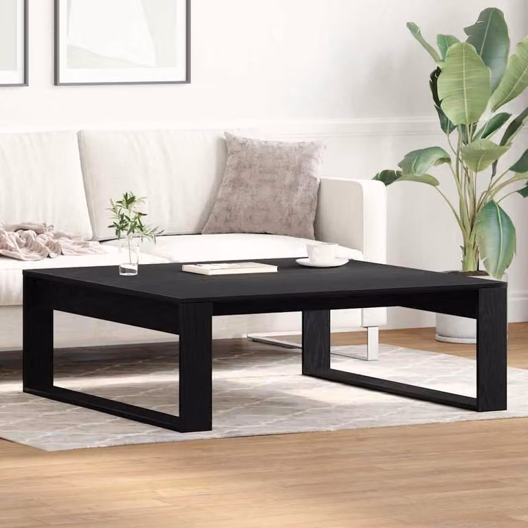 Maison Exclusive - Tavolino nero effetto rovere 100 x 100 x 35 cm Materiale ligneo
