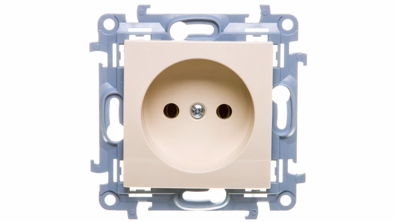 Simon 10 Presa singola b/u crema 16A 250V IP20 CG1.01/41