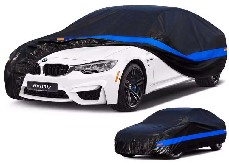 Copertura impermeabile e traspirante per auto, dimensioni 470-490 cm, colore blu scuro, adatta per coupé e berline