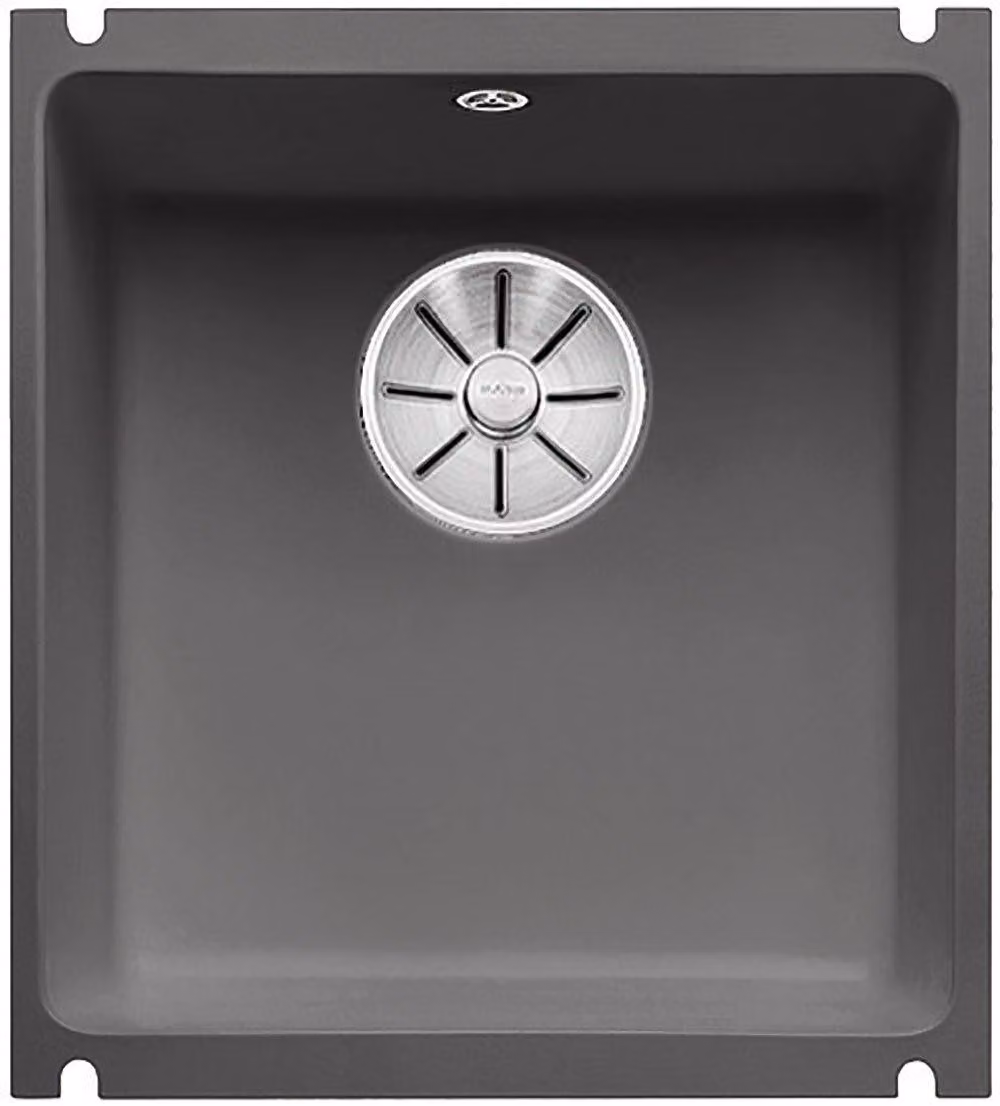 Lavello da cucina rettangolare, colore grigio-rossastro, in materiale SILGRANIT, dimensioni 414x456 mm