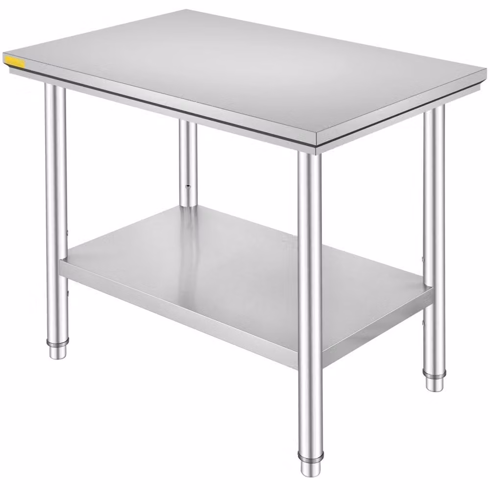 Tavolo da lavoro e artigianale in acciaio inox 900 x 600 x 70 mm - Utilizzo versatile per la preparazione dei cibi, il cucito, il lavaggio, l'artigianato, il garage e altro ancora