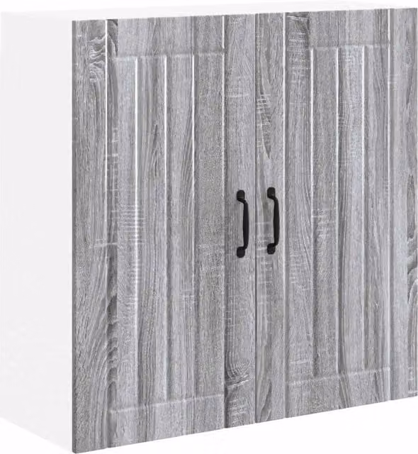 Pensile da cucina LUCCA Grigio Sonoma con ante a battente e ripiani interni L 80 x P 31 x H 80 cm