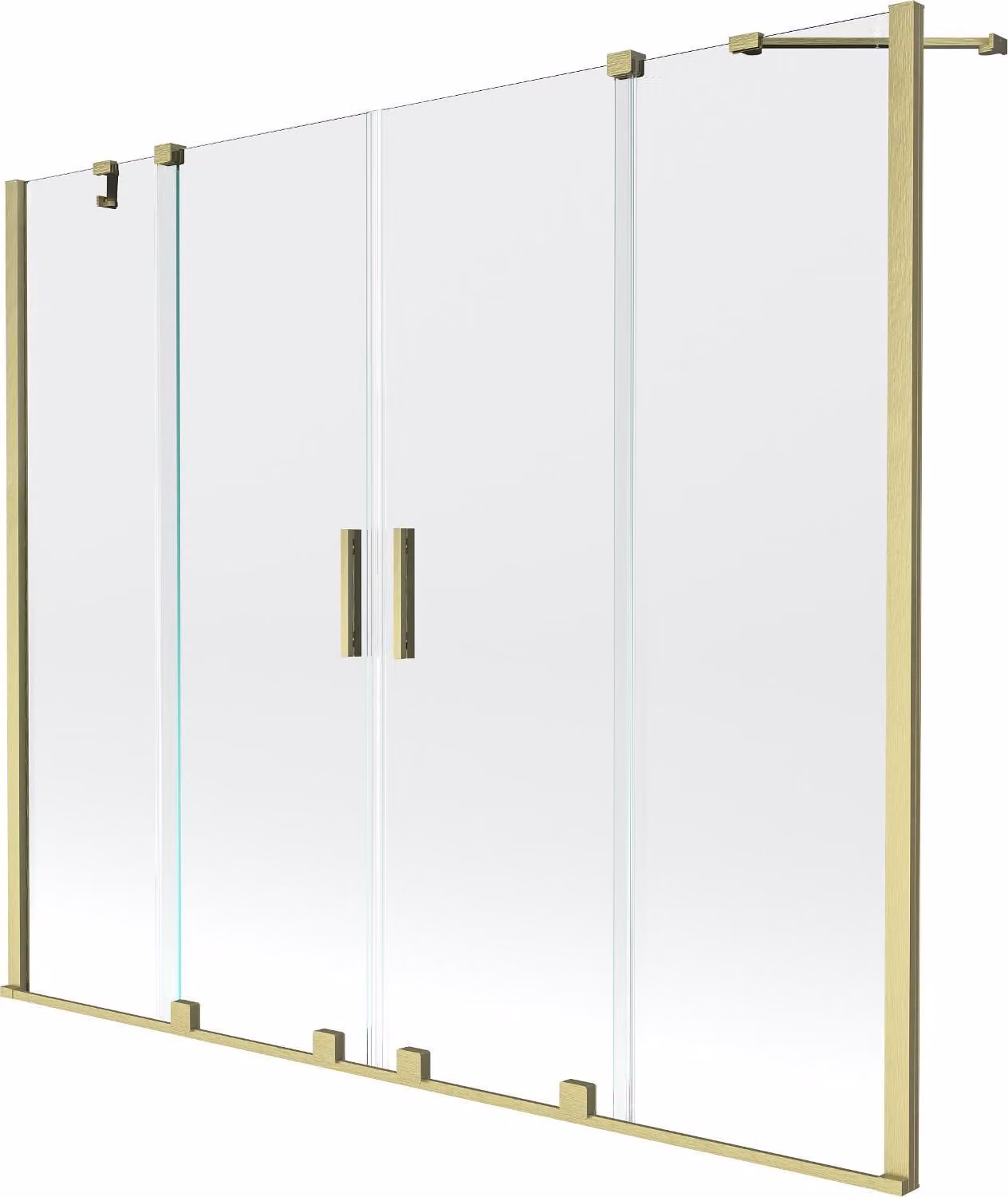 Mexen Velar Duo paratia per vasca da bagno 2 ante scorrevoli 180 x 150 cm, trasparente, oro spazzolato - 896-180-000-02-55