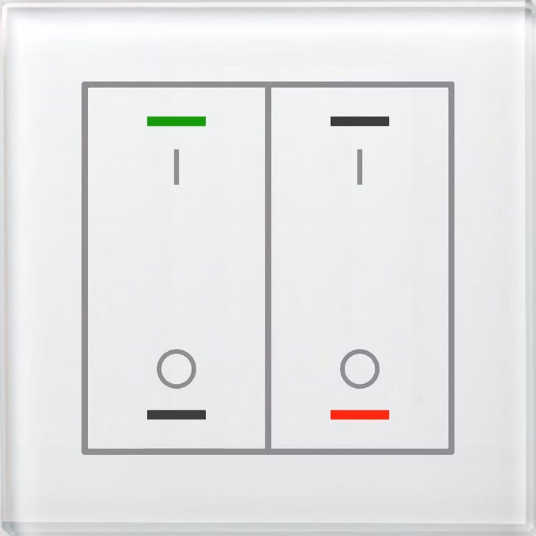 MDT BE-GTL2TW.B1 Pulsante in vetro II Light 2-gang RGB-W Sensore di temperatura commutazione bianco (BE-GTL2TW.B1)