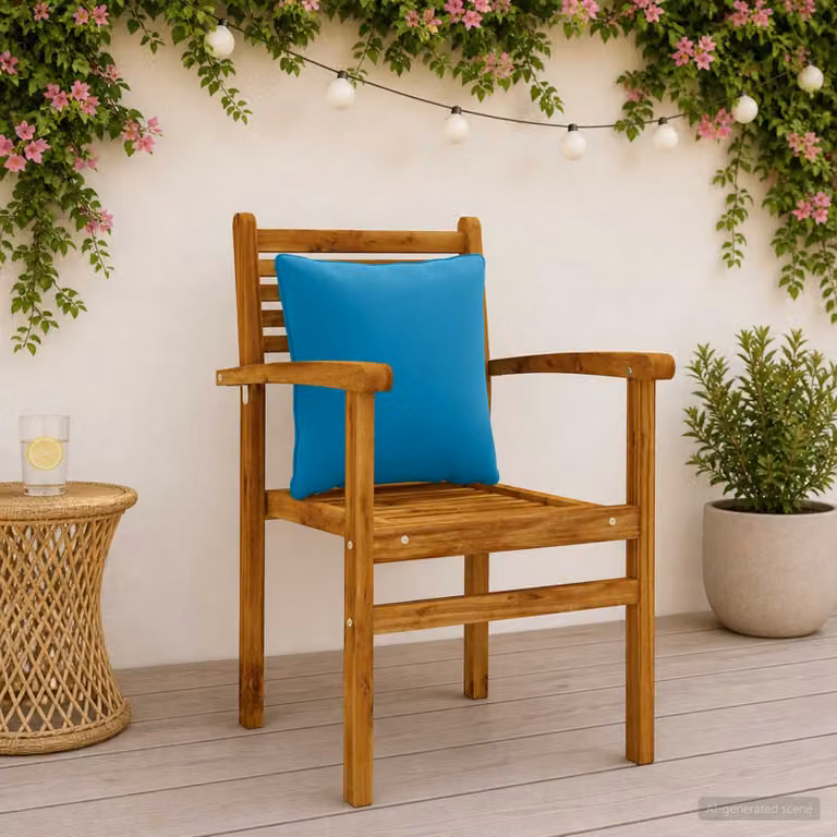 Set di 4 cuscini per schiena quadrati vidaXL PUTTEN in poliestere, colore blu