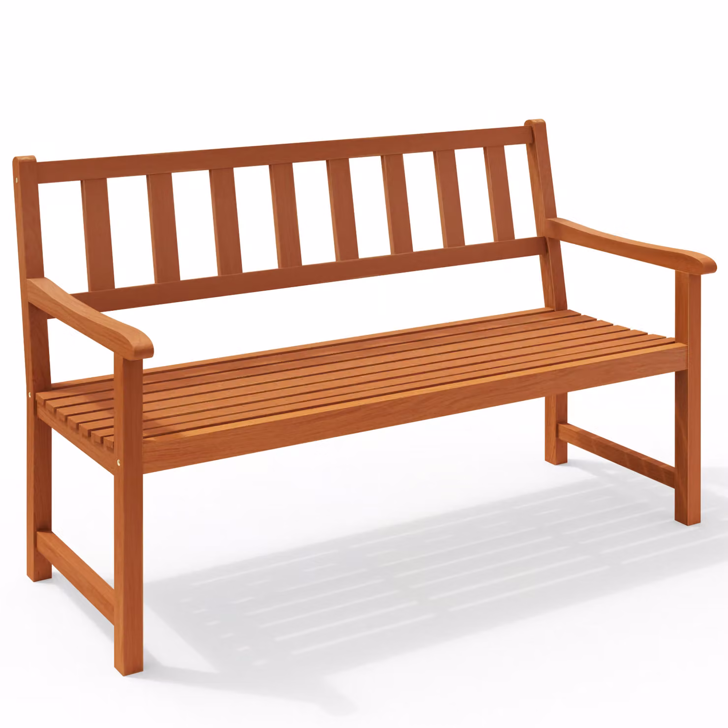 Panca da giardino DEUBA in legno di acacia marrone con braccioli L/P/H: 120 x 90 x 50-58 cm – 3