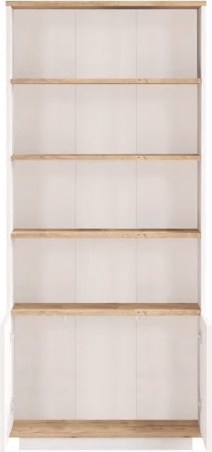 Libreria in legno "FR16" - 75 x 26 x 168 cm - Pino Atlantico Bianco