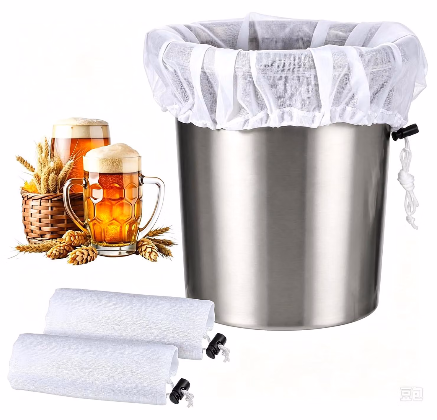 Set di 3 sacchetti filtro, dimensioni 66 x 56 cm, in poliestere, riutilizzabili