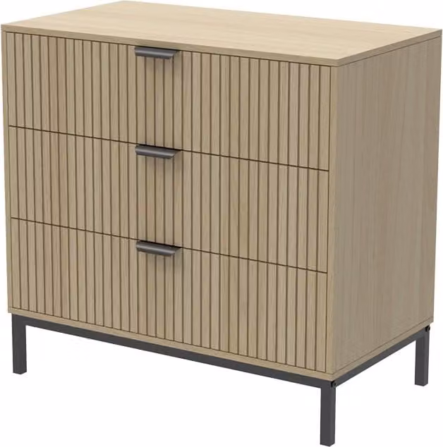 Cassettiera Vicco Lennox Marrone con 3 cassetti L: 72 cm, P: 69 cm, H: 40 cm – 1