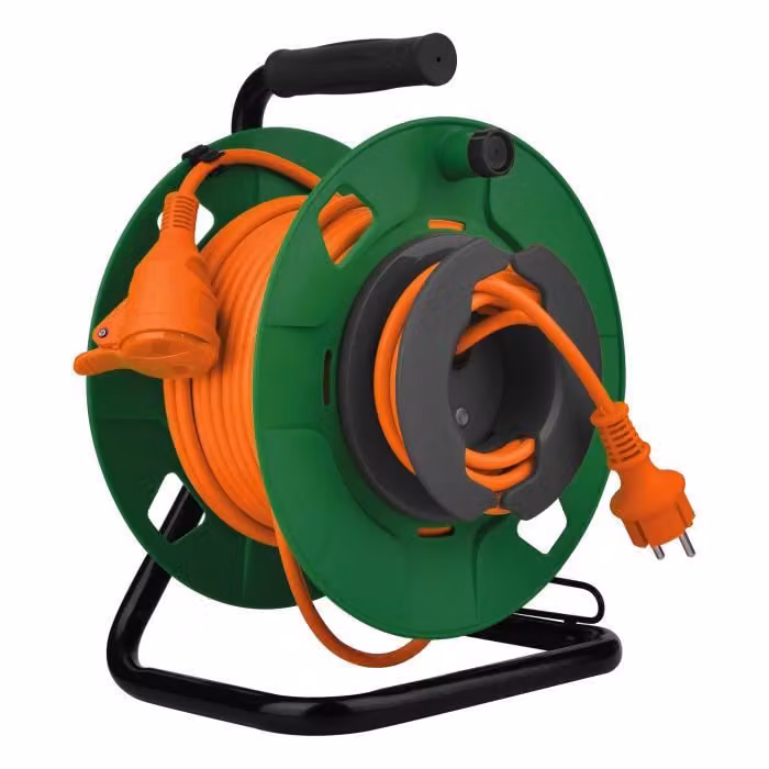 ZENITECH avvolgitubo da giardino IP44 - 1 presa 16A - 3G1,5mm² - 35 m