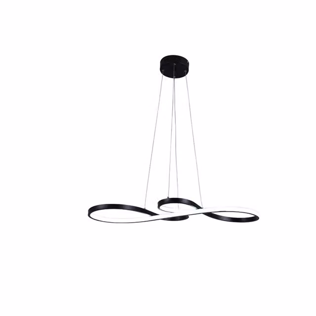 Lampada a sospensione a LED, design artistico, luce minimalista per sala da pranzo, nera L75cm 50W, dimmerabile con telecomando