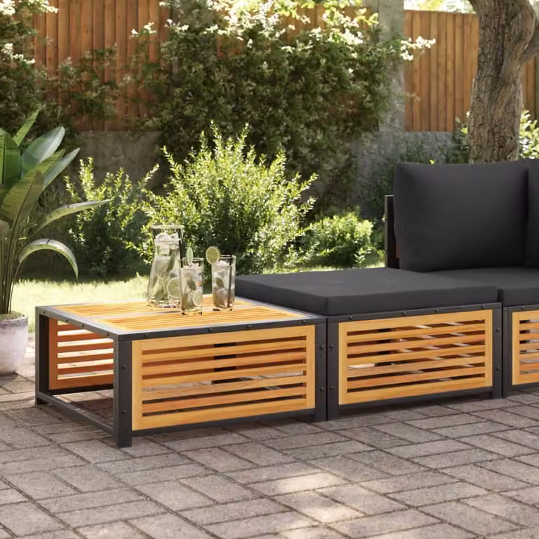 Maison Exclusive - Tavolo da giardino con poggiapiedi, in legno massello di acacia