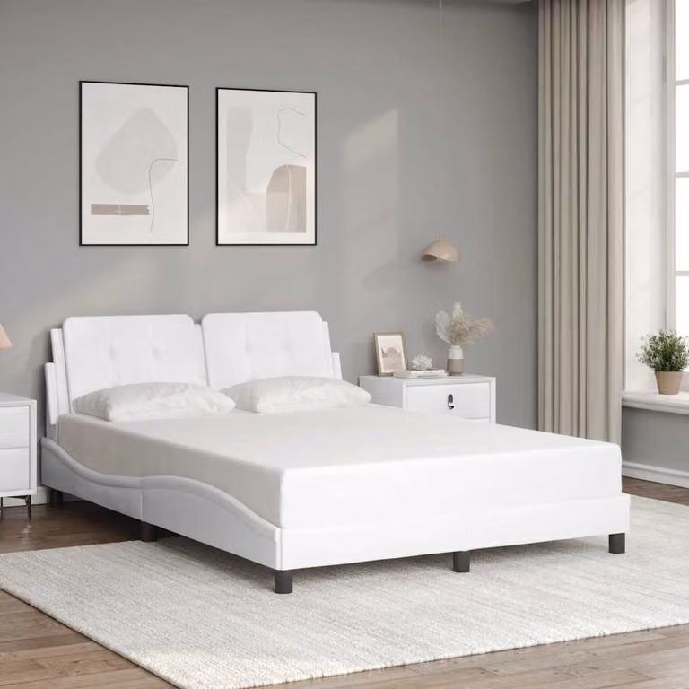vidaXL Giroletto Zadar senza materasso in similpelle bianco 120x200 cm