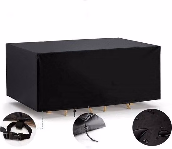 Tende da giardino rettangolari impermeabili - Idrorepellenti - Tessuto Oxford 420D - 360x120x85 cm - Nero